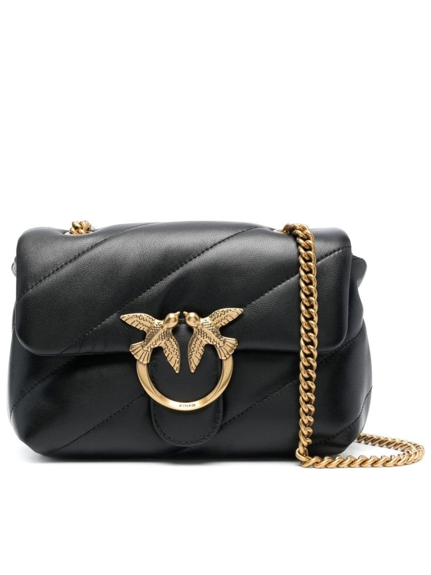 Pinko Love Puff Mini Quilted Leather Satchel