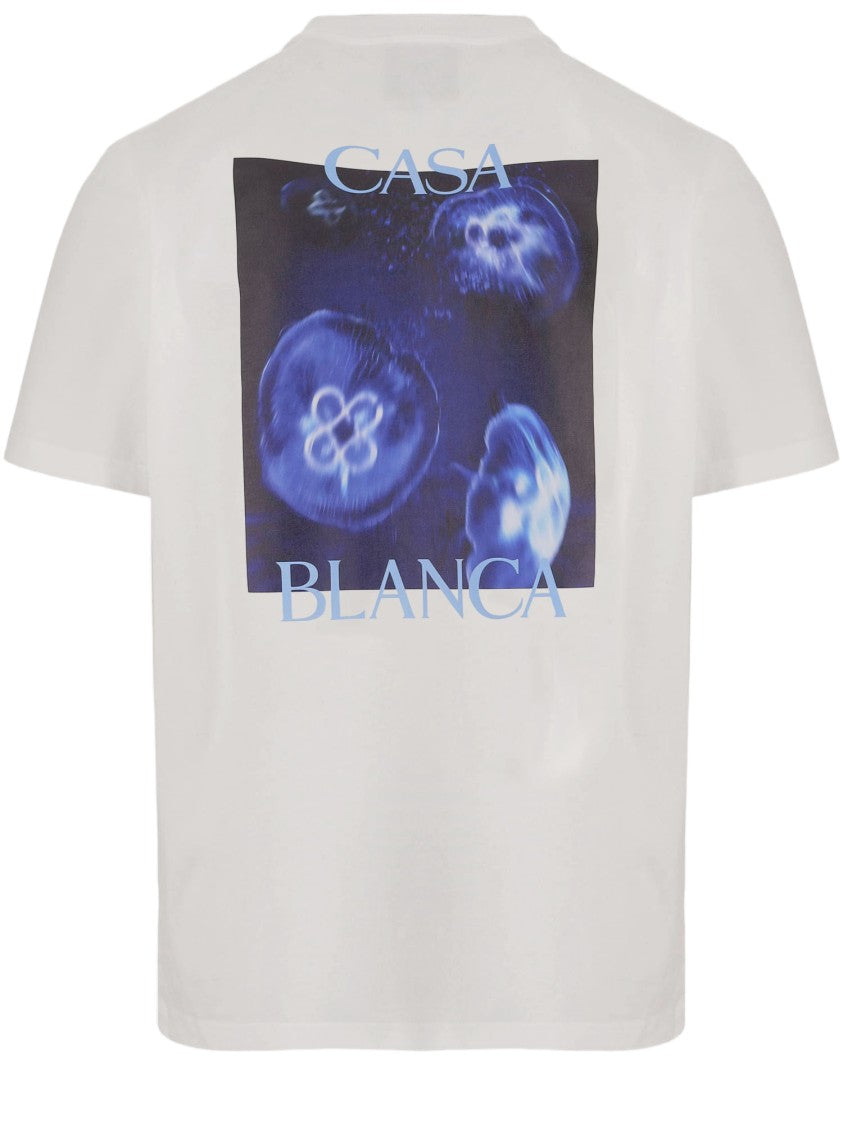 Casablanca White Jellyfish Graphic Organic Cotton T-Shirt