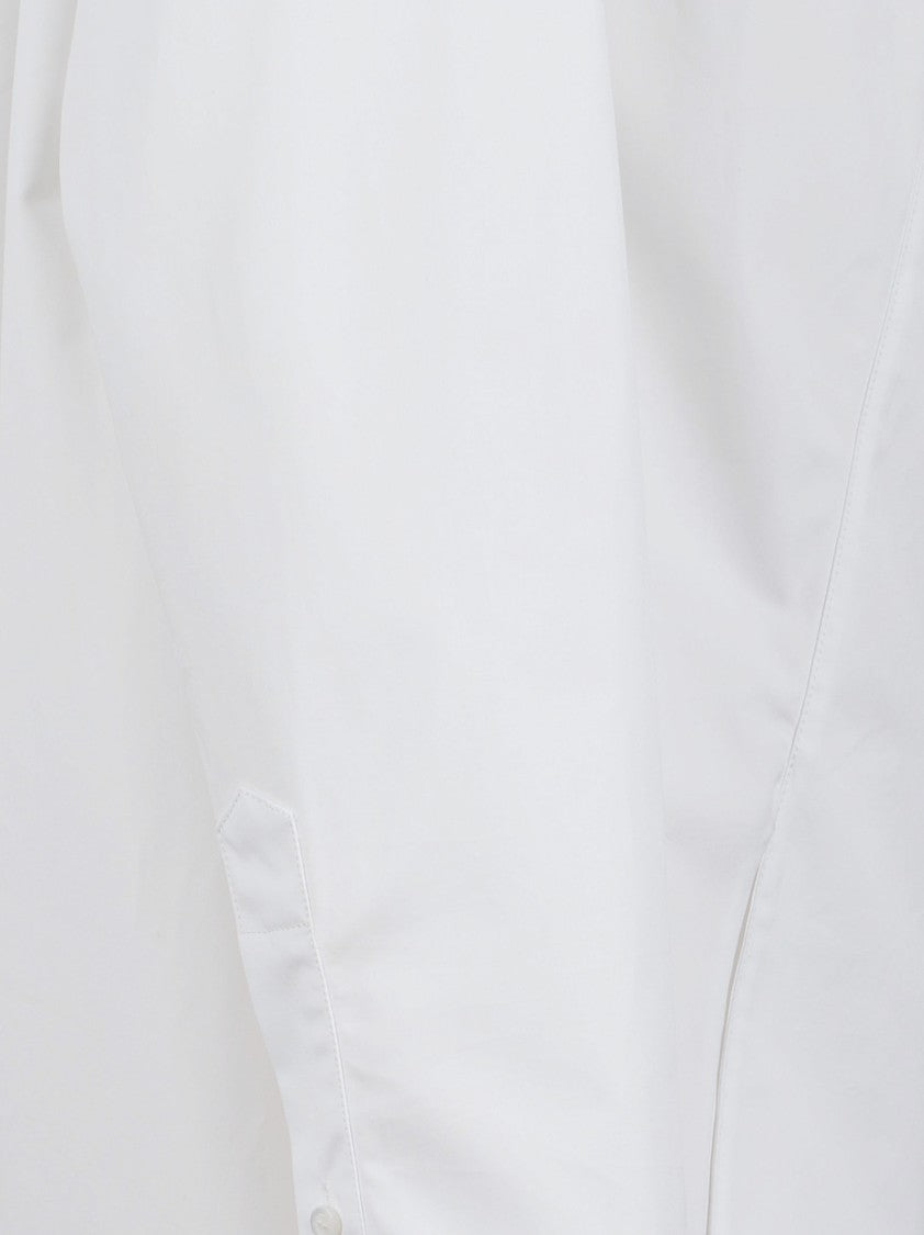 Balenciaga Minimalist White Cotton Dress With Button-Down Front