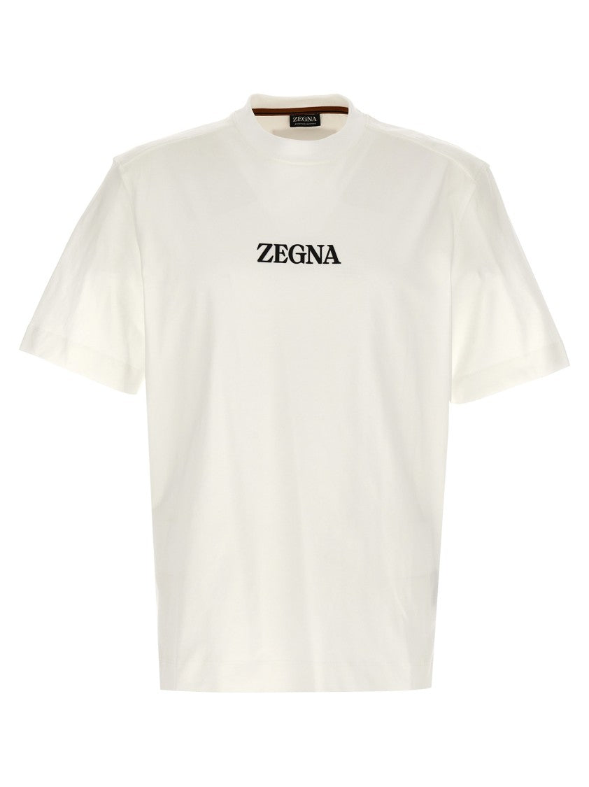 Zegna White Cotton Crew Neck T-Shirt