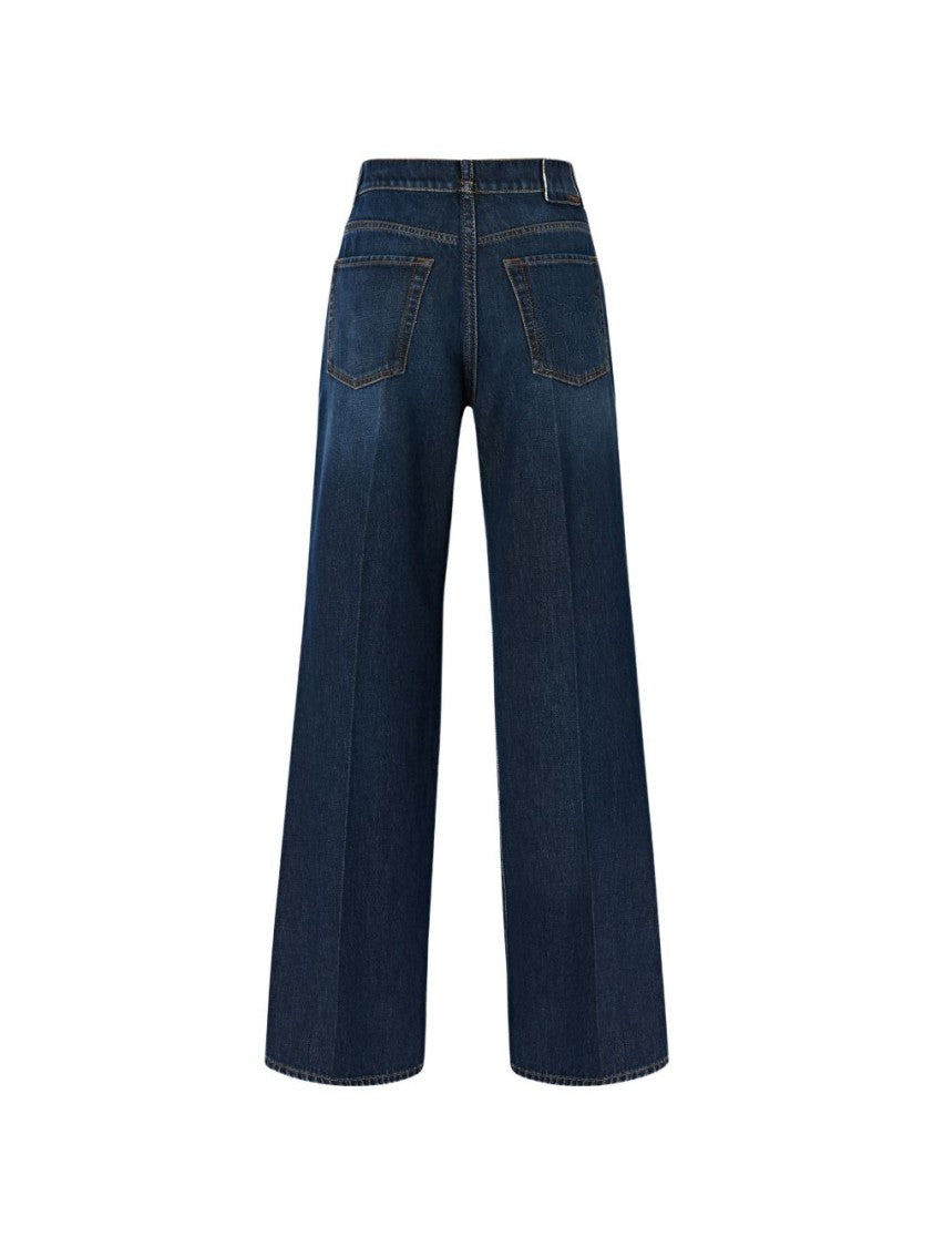Pinko Indigo Wide-Leg High-Waist Denim Jeans