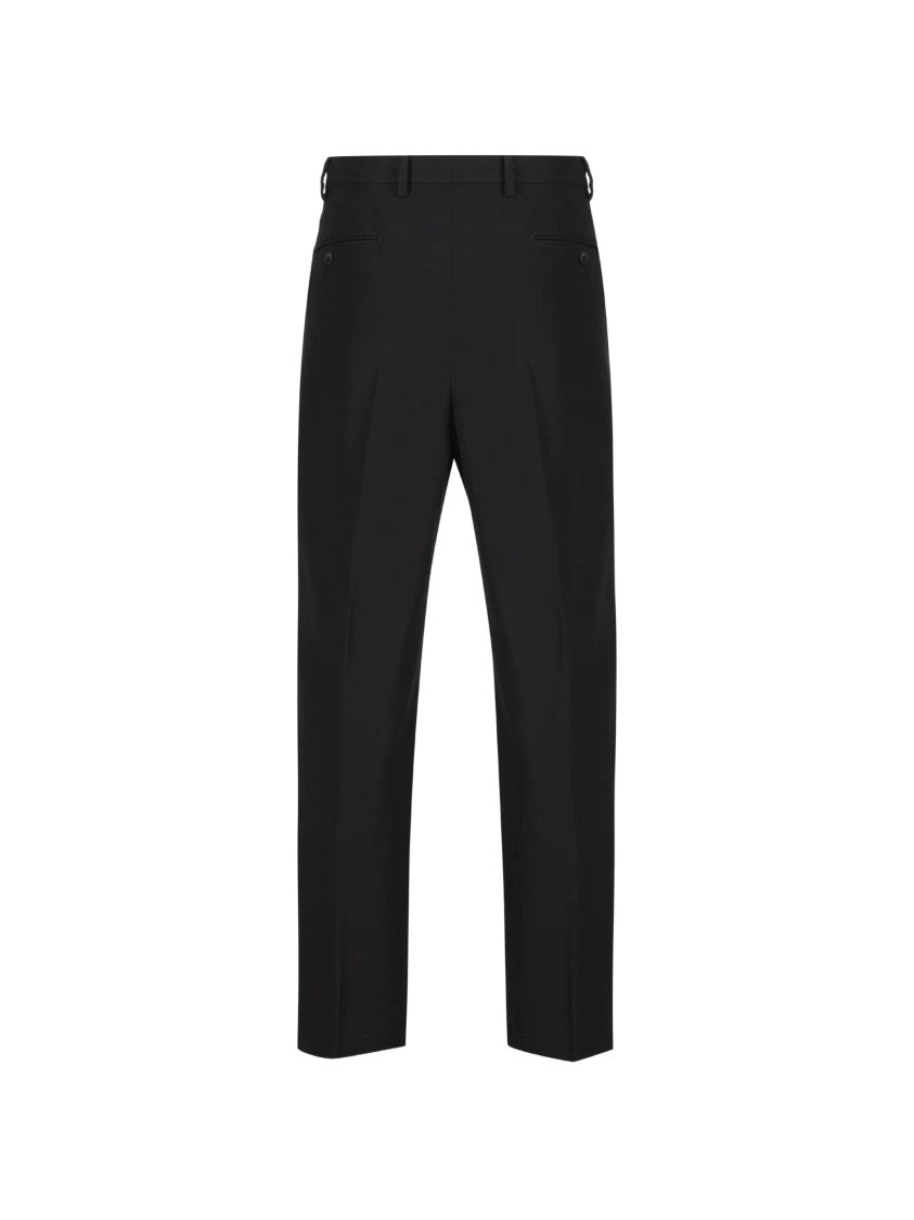 Prada Black Pantalone Tailored Straight-Leg Fabric Pants