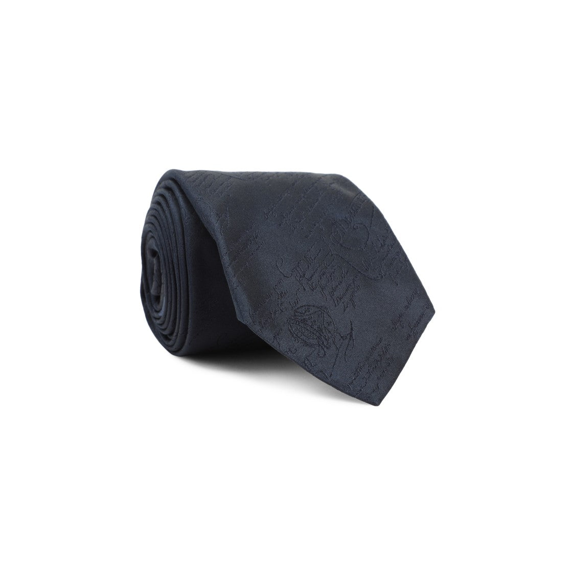 Berluti Black Silk Tie With Subtle Embossed Pattern