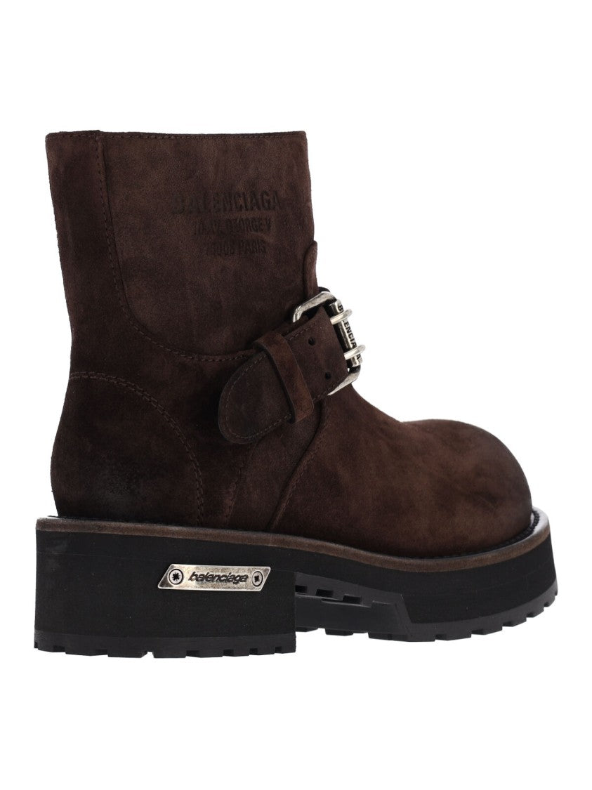 Balenciaga Brown Venom Mini Suede Calfskin Boots