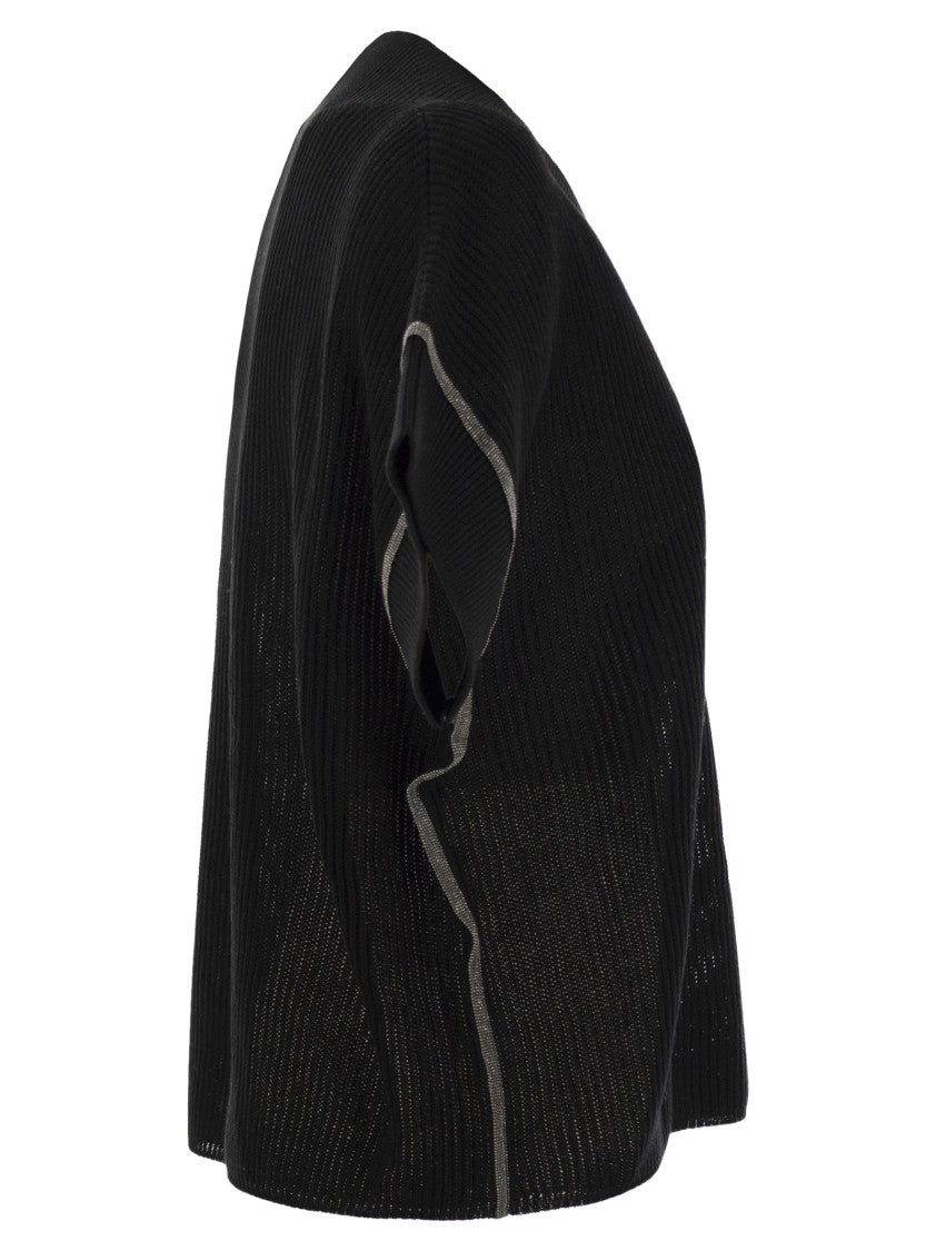 Brunello Cucinelli Cotton Rib Knit T-Shirt With Precious Trims