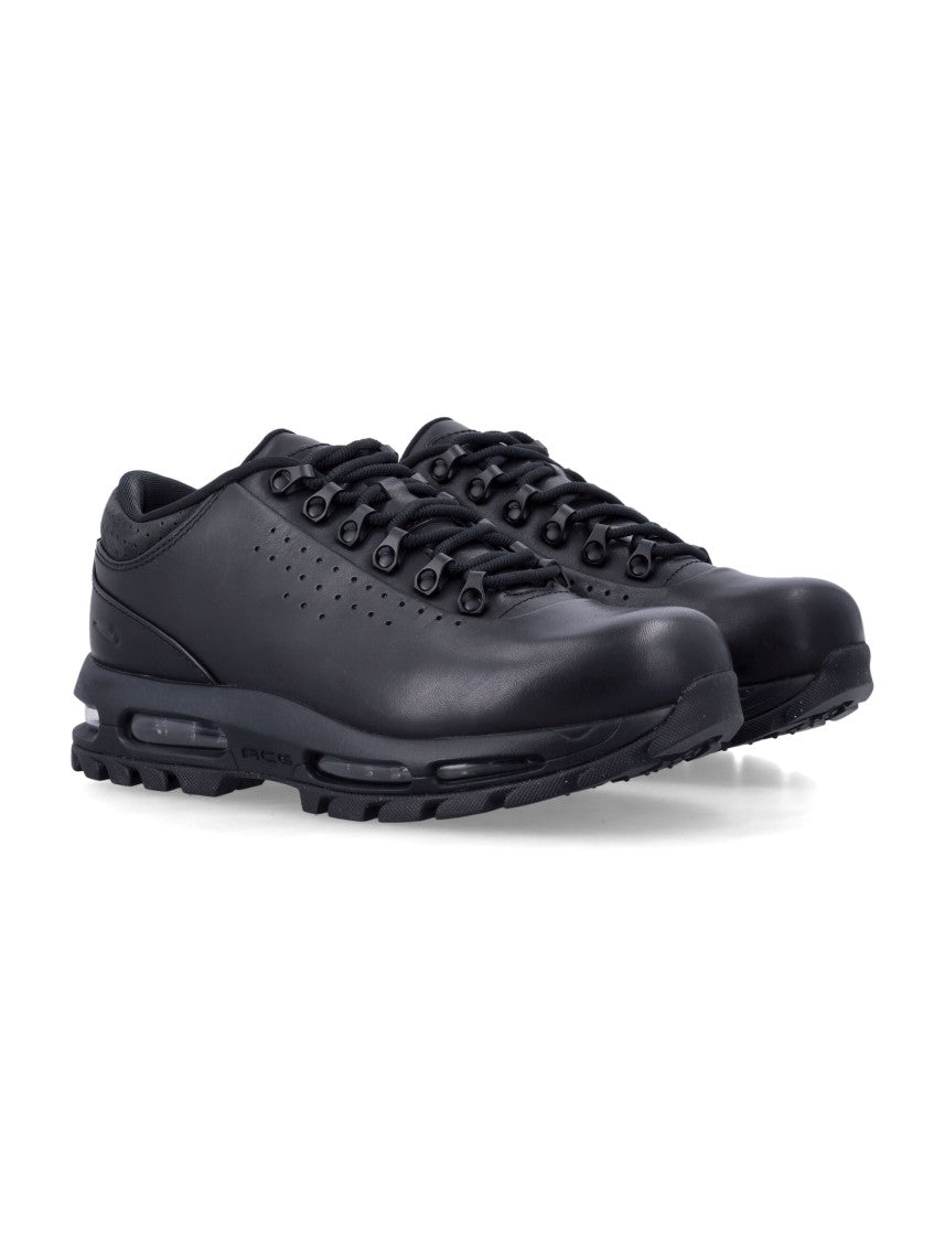 Nike Black Leather Low-Top Sneakers With Visible Air Max Cushioning