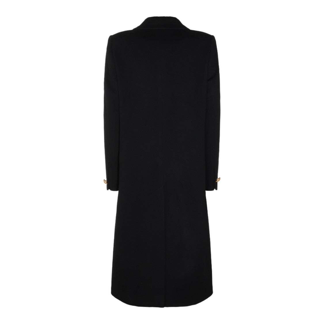 Tagliatore Black Gold Accent Structured Lapel Long Coat