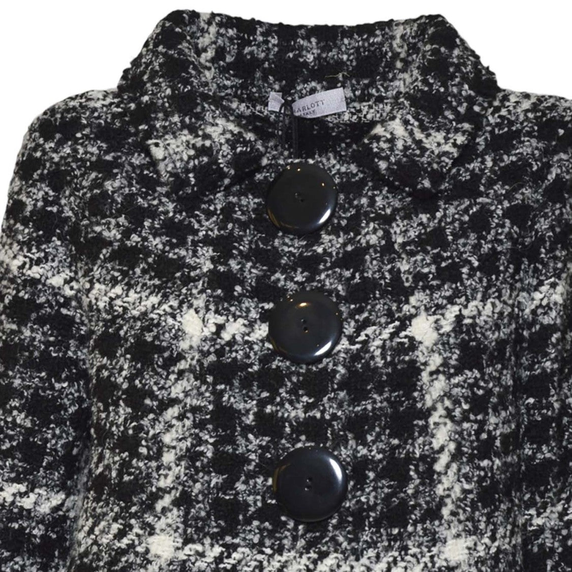 Charlott Houndstooth Pattern Jacket With Structured Collar And Flared Sleeves