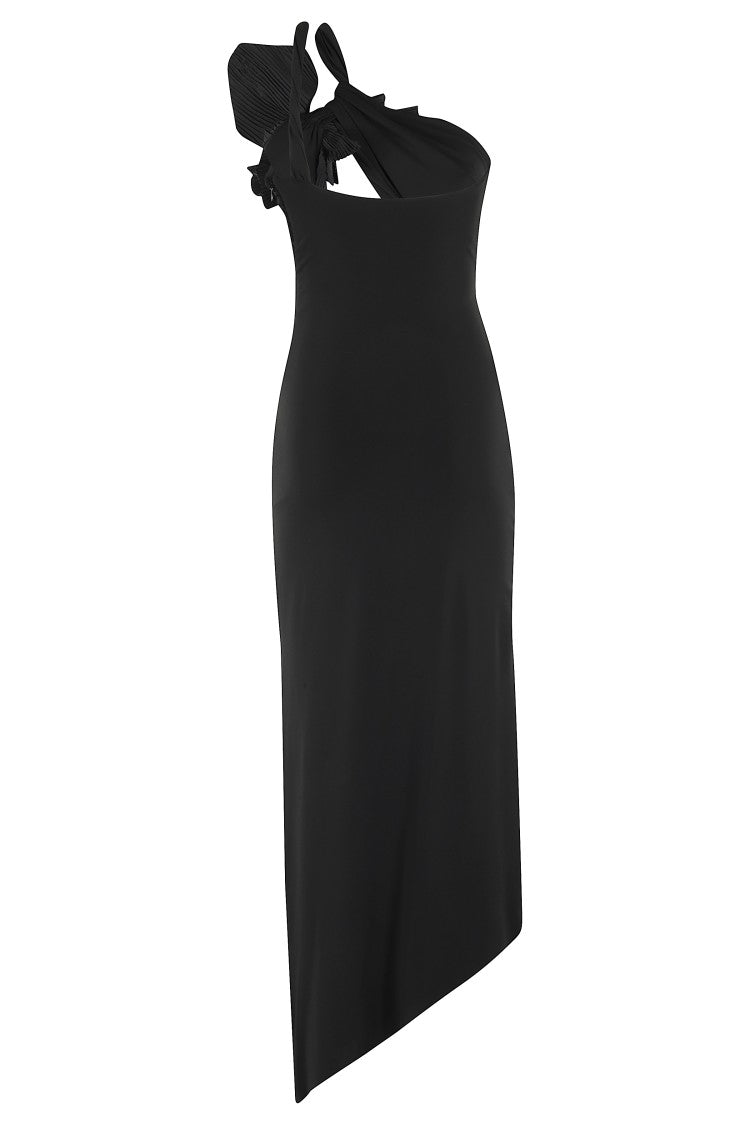 Amen One-Shoulder Black Dress