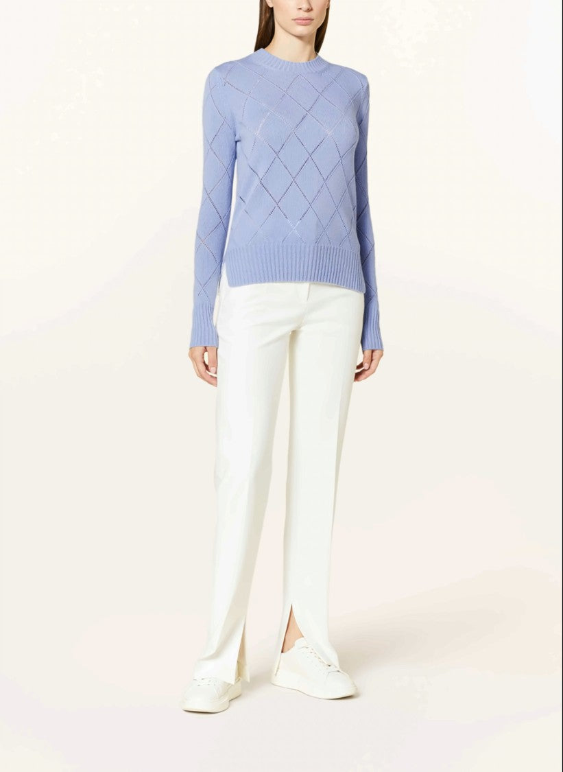 Max Mara Diamond-Patterned Knit Sweater With Ribbed Cuffs