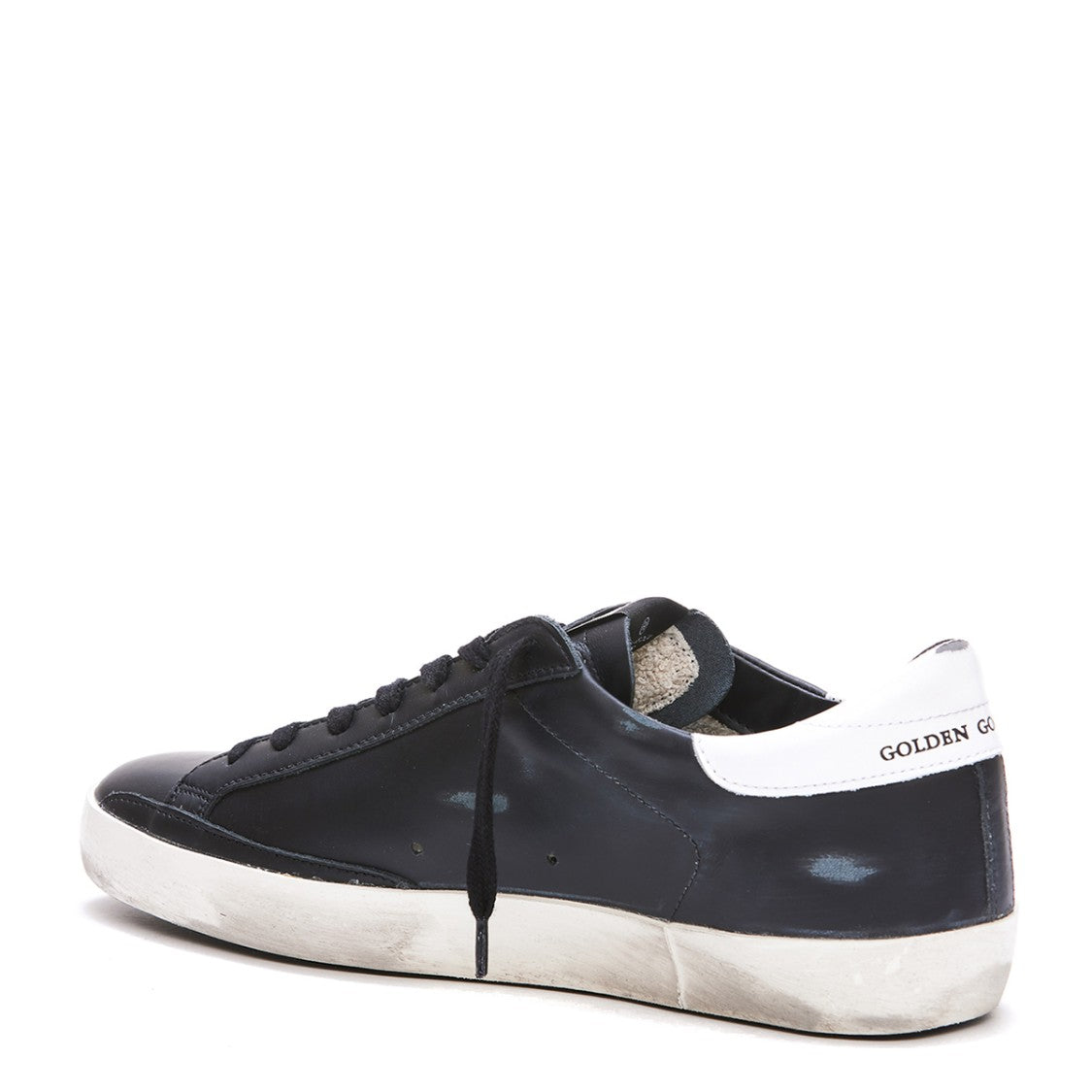 Golden Goose Black And White Leather Super-Star Sneakers