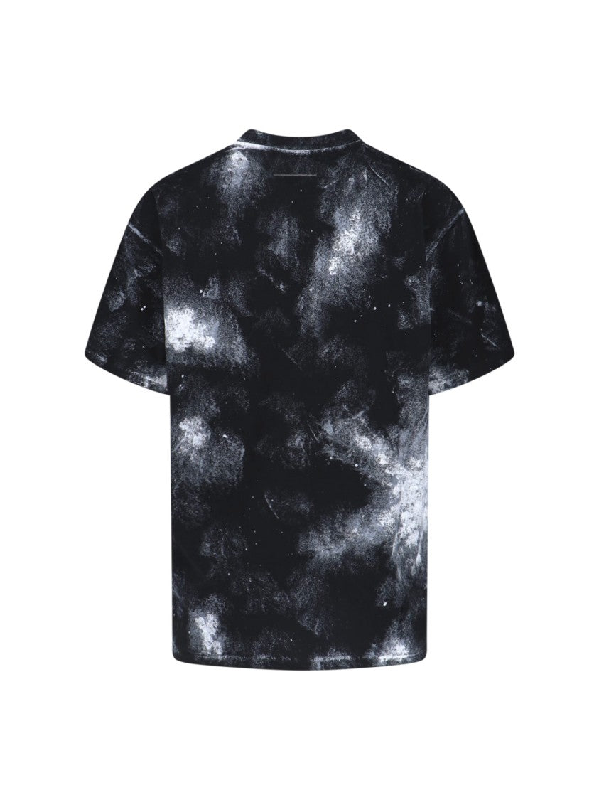 Mm6 By Maison Margiela Tie-Dye Graphic T-Shirt With Numeric Logo Detail