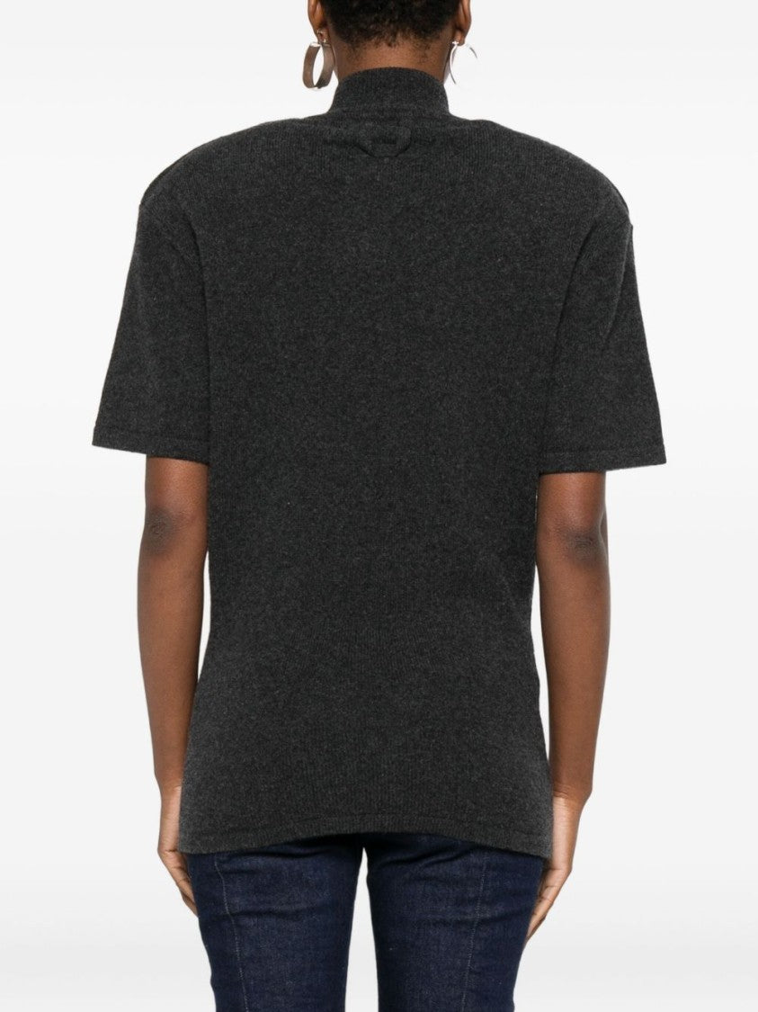 Jacquemus High Neck Dark Grey Cashmere Blend Top