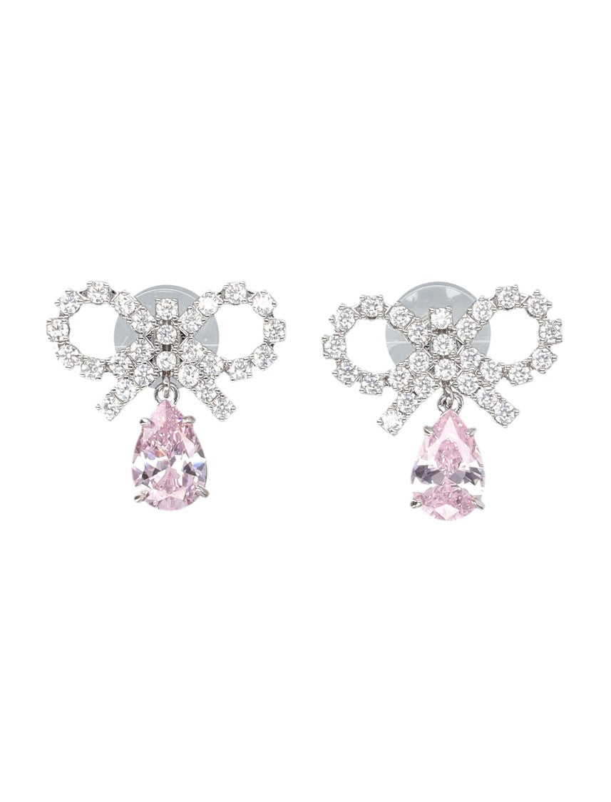 Self-Portrait Micro Bow Droplet Earrings