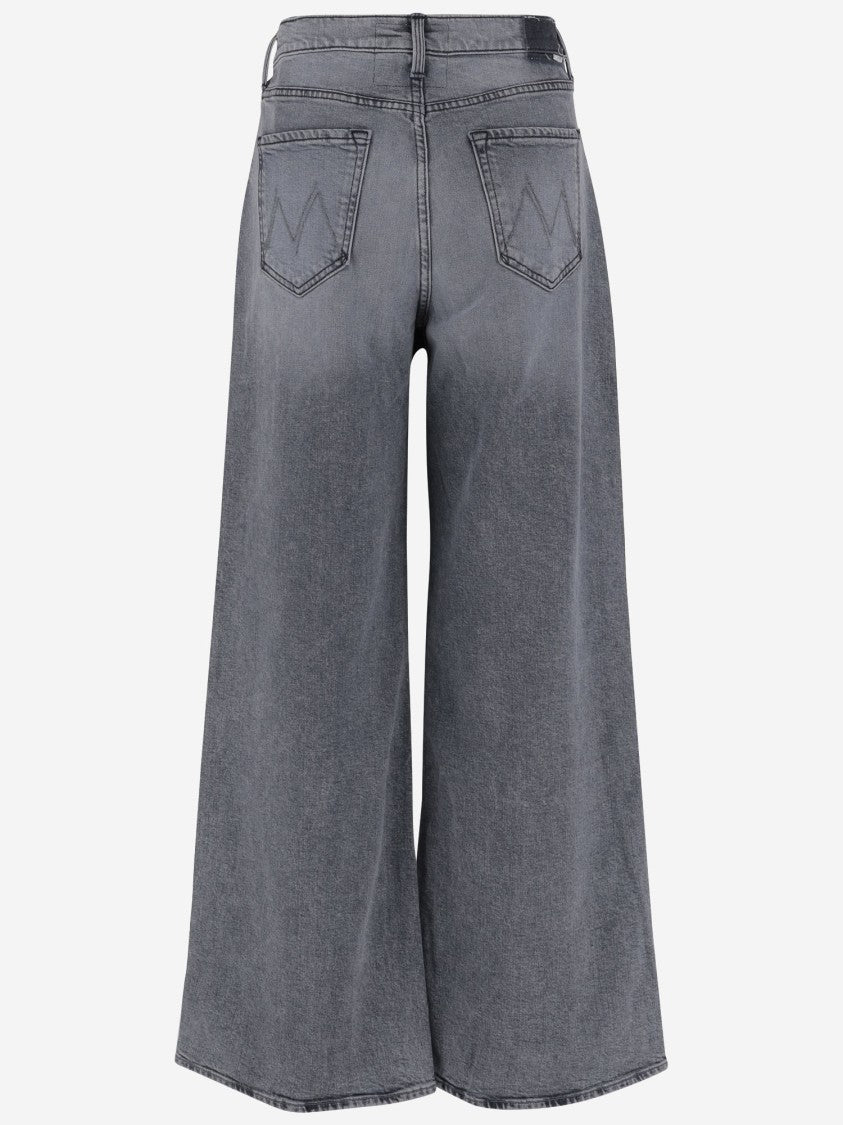 Mother Wide Leg Stretch Cotton Jeans