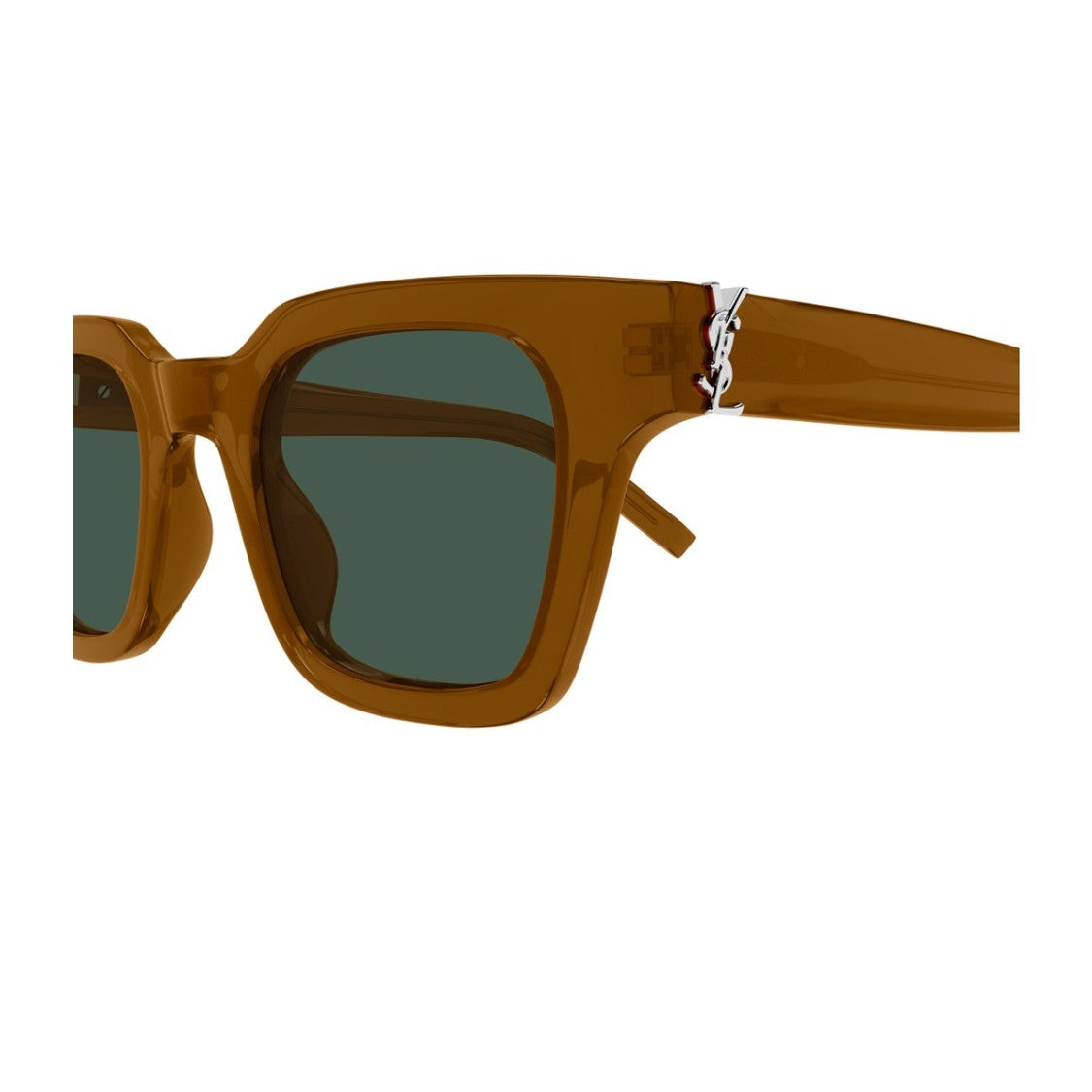 Saint Laurent Brown Linea Monogram Recycled Acetate Square Sunglasses