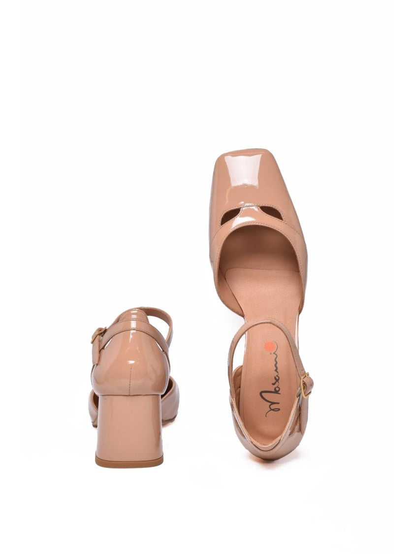 Masami Pink Block Heel Patent Leather Pumps