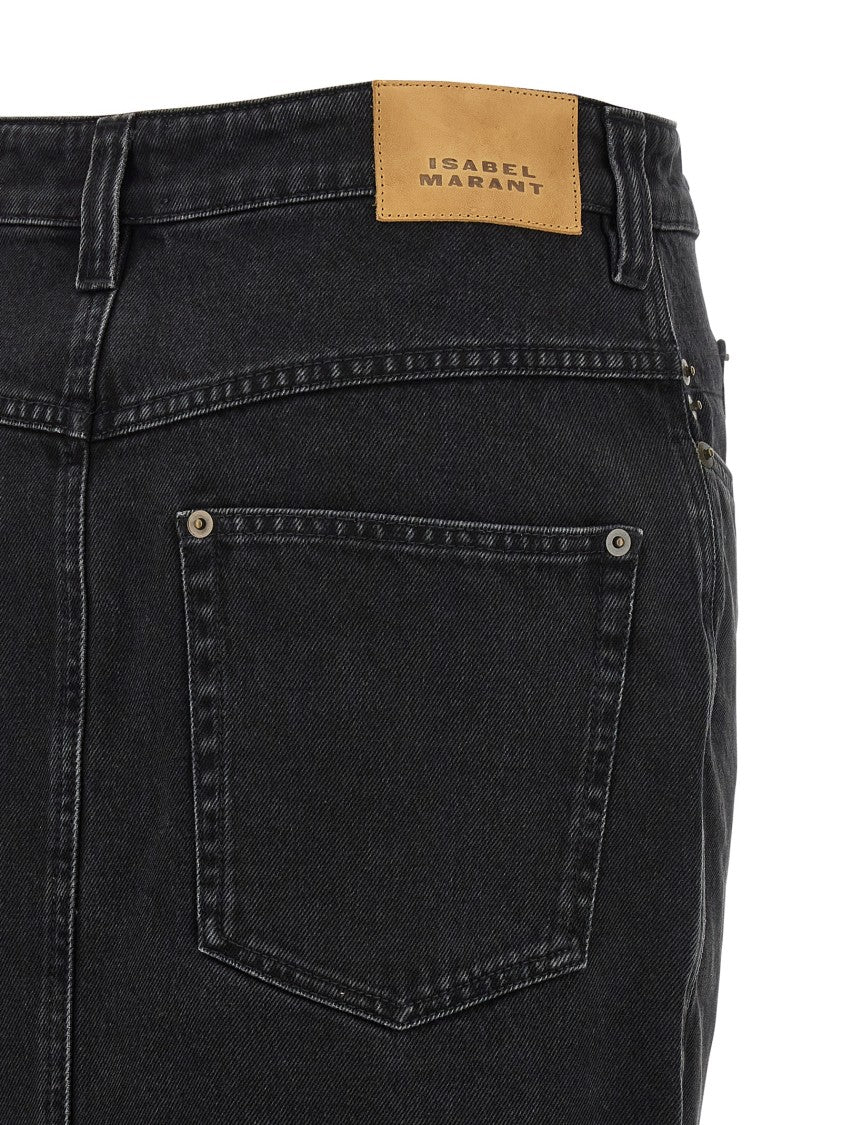 Isabel Marant 'Pavina' Denim Longuette Skirt