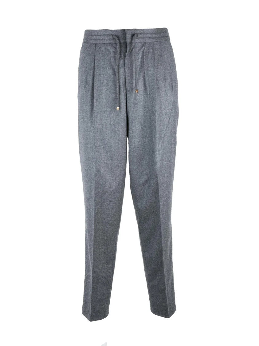 Brunello Cucinelli Tailored Virgin Wool Trousers With Discreet Pockets