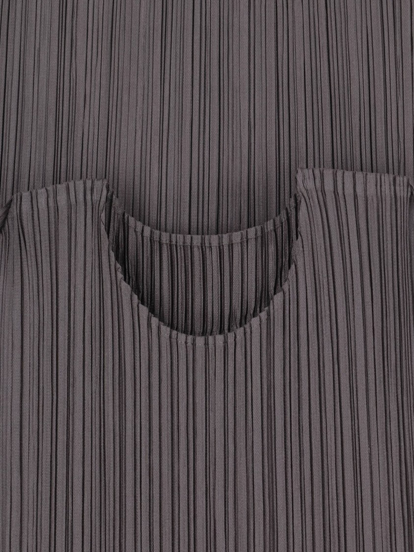 Pleats Please Issey Miyake Grey Pleats Please Mini Pleated Dress