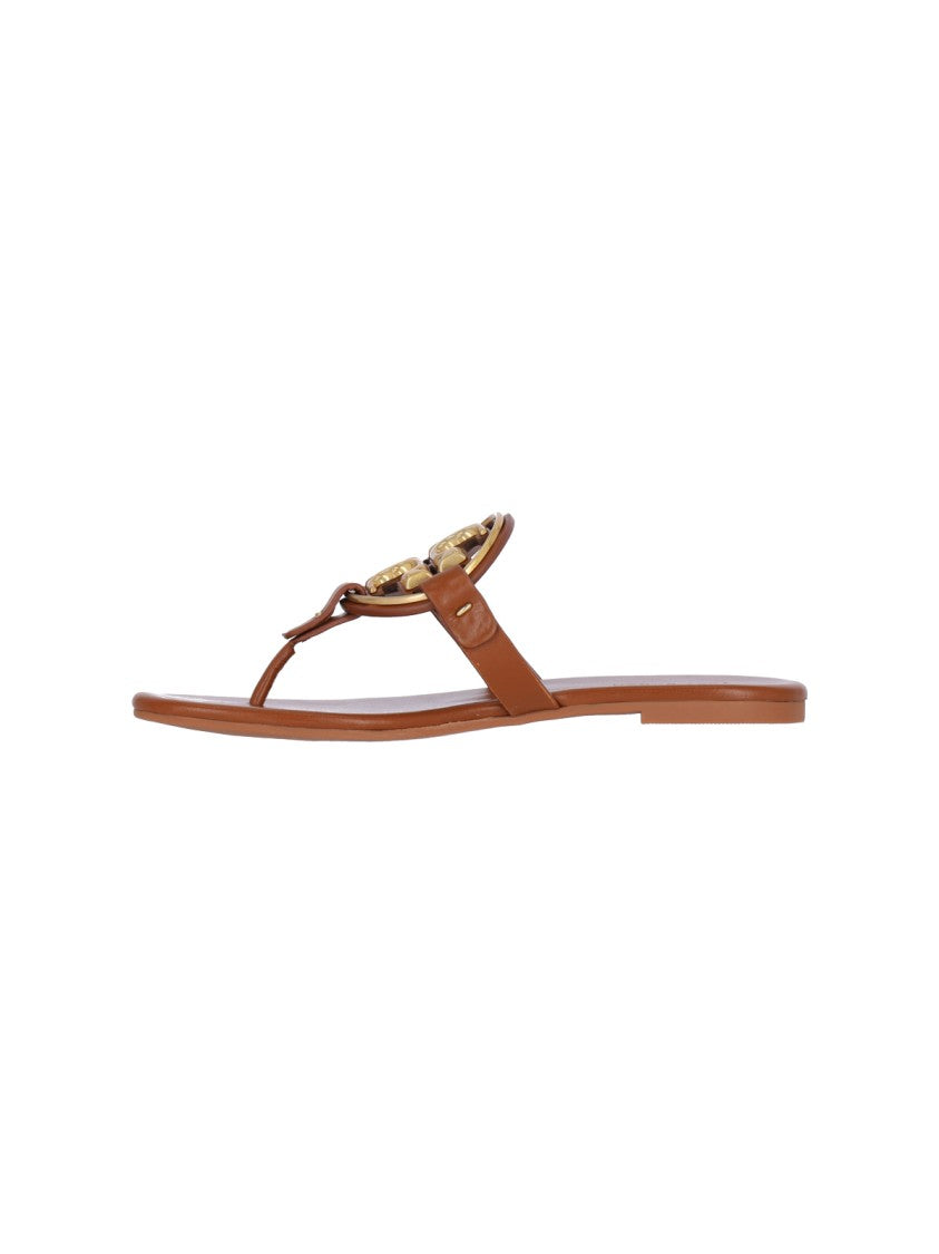 Tory Burch Miller' Brown Nappa Sandals – Brown