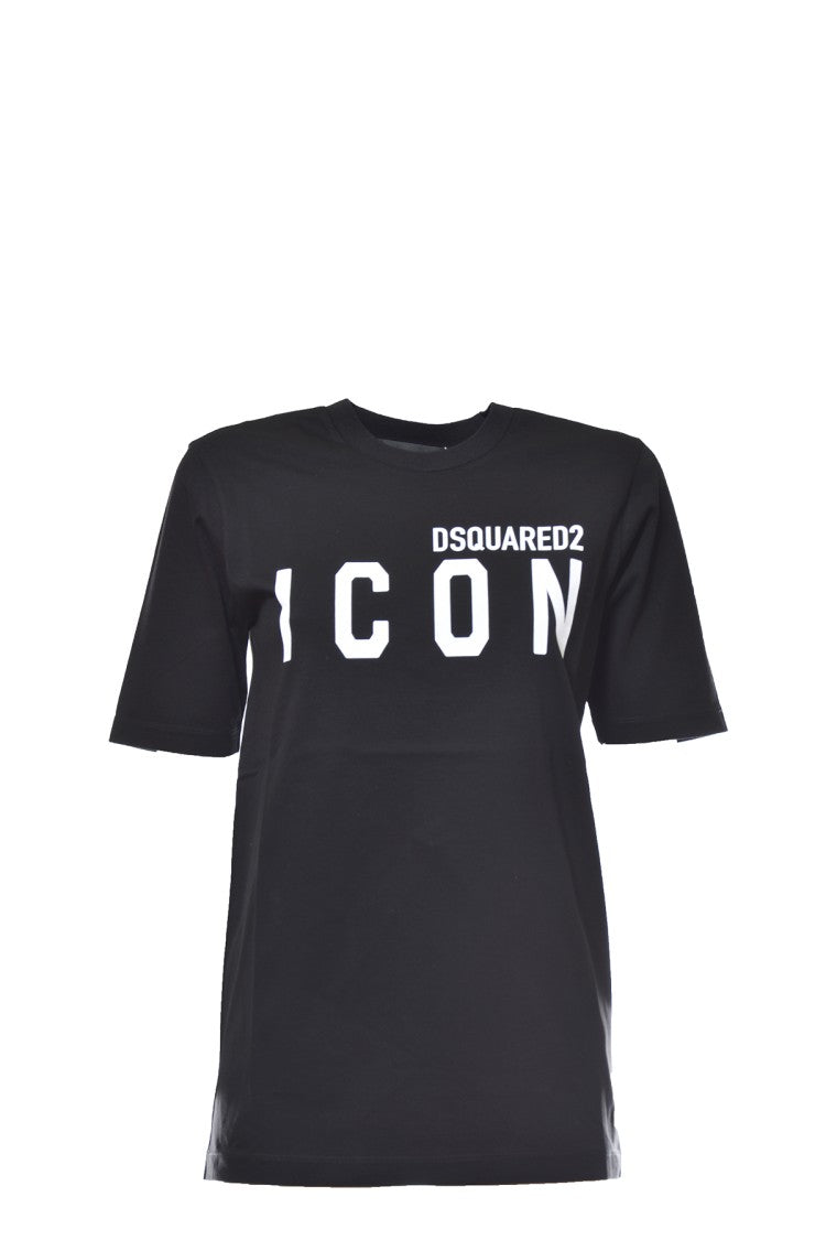 Dsquared2 Black Cotton Icon T-Shirt With Print