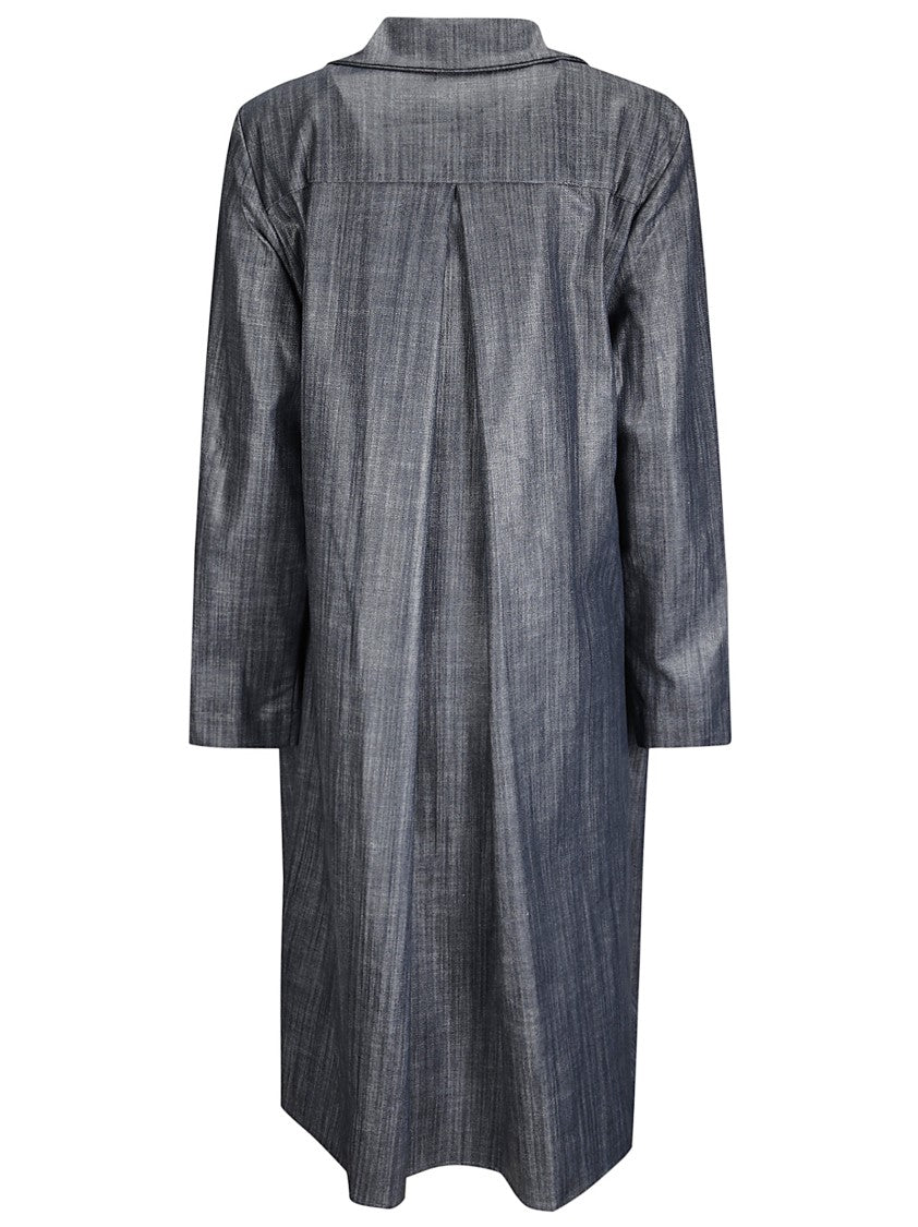 Maria Calderara Long Medium Dark Wash Denim Jacket