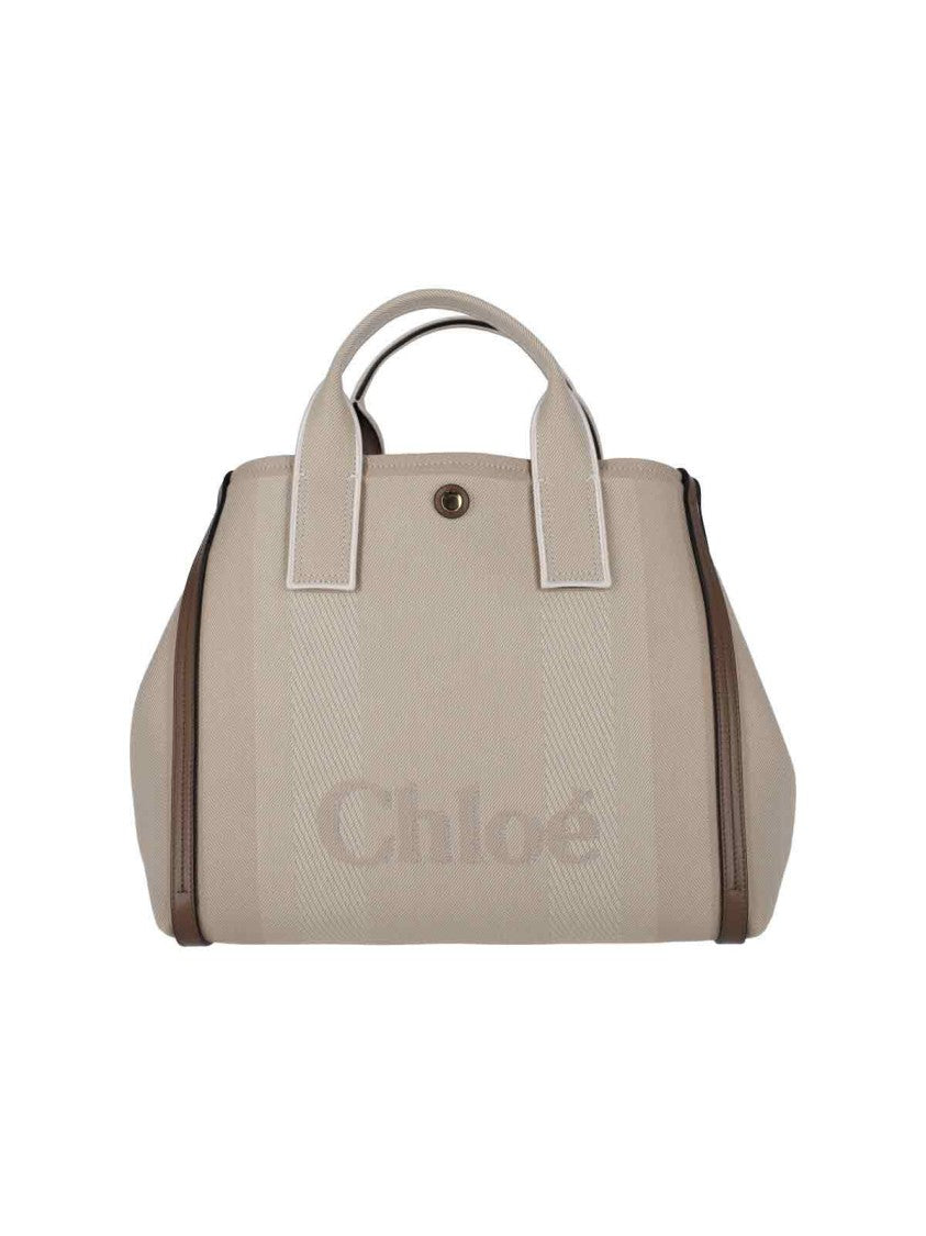 Chloé Structured Beige Bag With Dual Top Handles