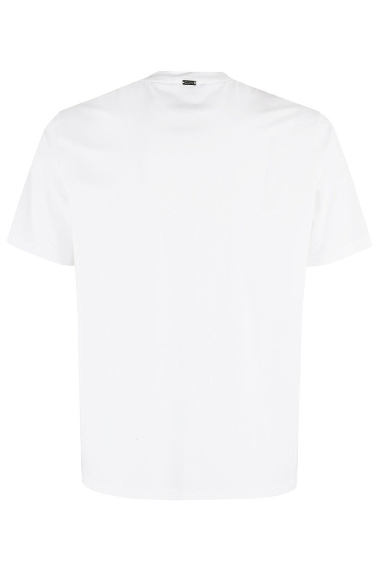 Herno White Basic Crew-Neck Stretch Cotton T-Shirt