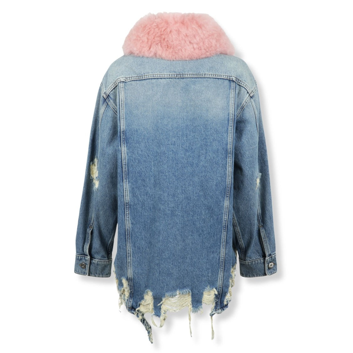 Blumarine Denim Jacket With Distressed Finish