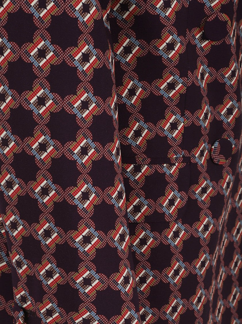 Dries Van Noten Tailored Blazer With Geometric Pattern In Viscose