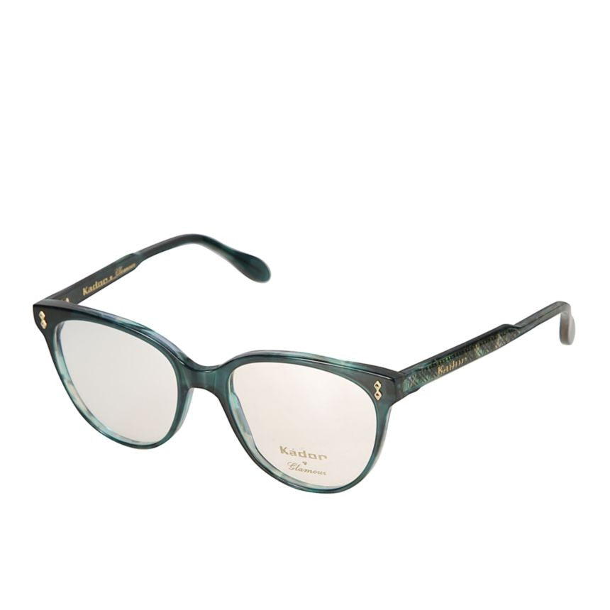 Kador Nikla Glamour Translucent Green Cat-Eye Sunglasses With Gold Accents