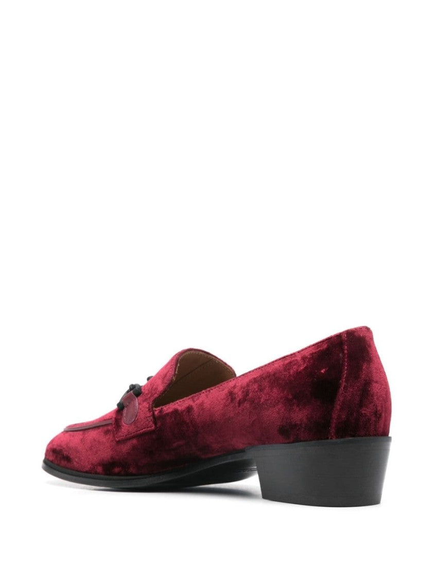 Roberto Festa Bordeaux Red Velvet Slip-On Flats
