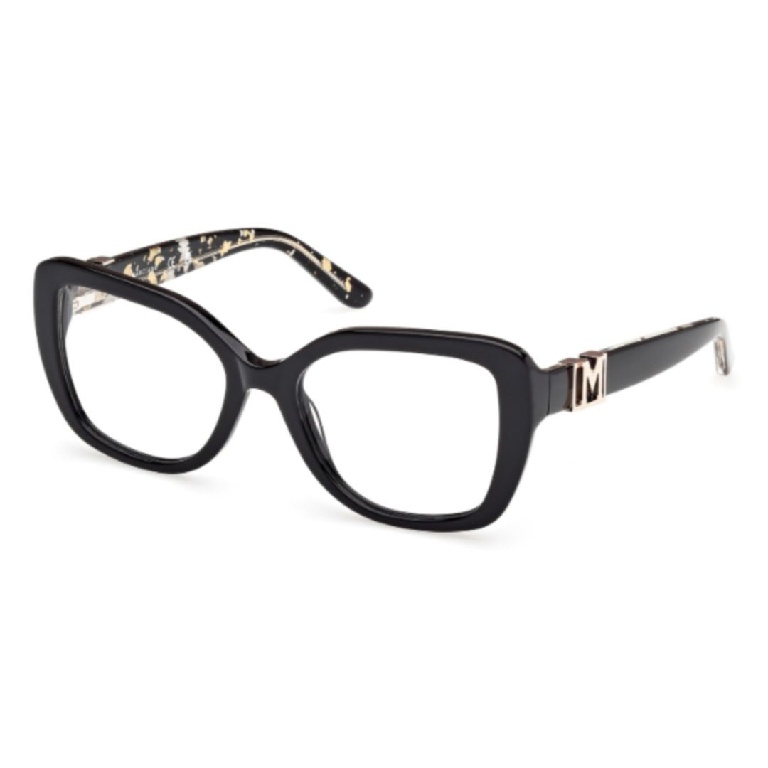 Guess By Marciano Gm50027 Oversized Square Frame Eyeglasses With Metallic Logo Detail