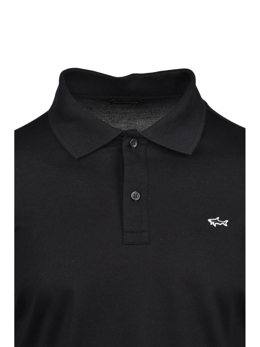 Paul & Shark Black Slim Cotton Polo Shirt