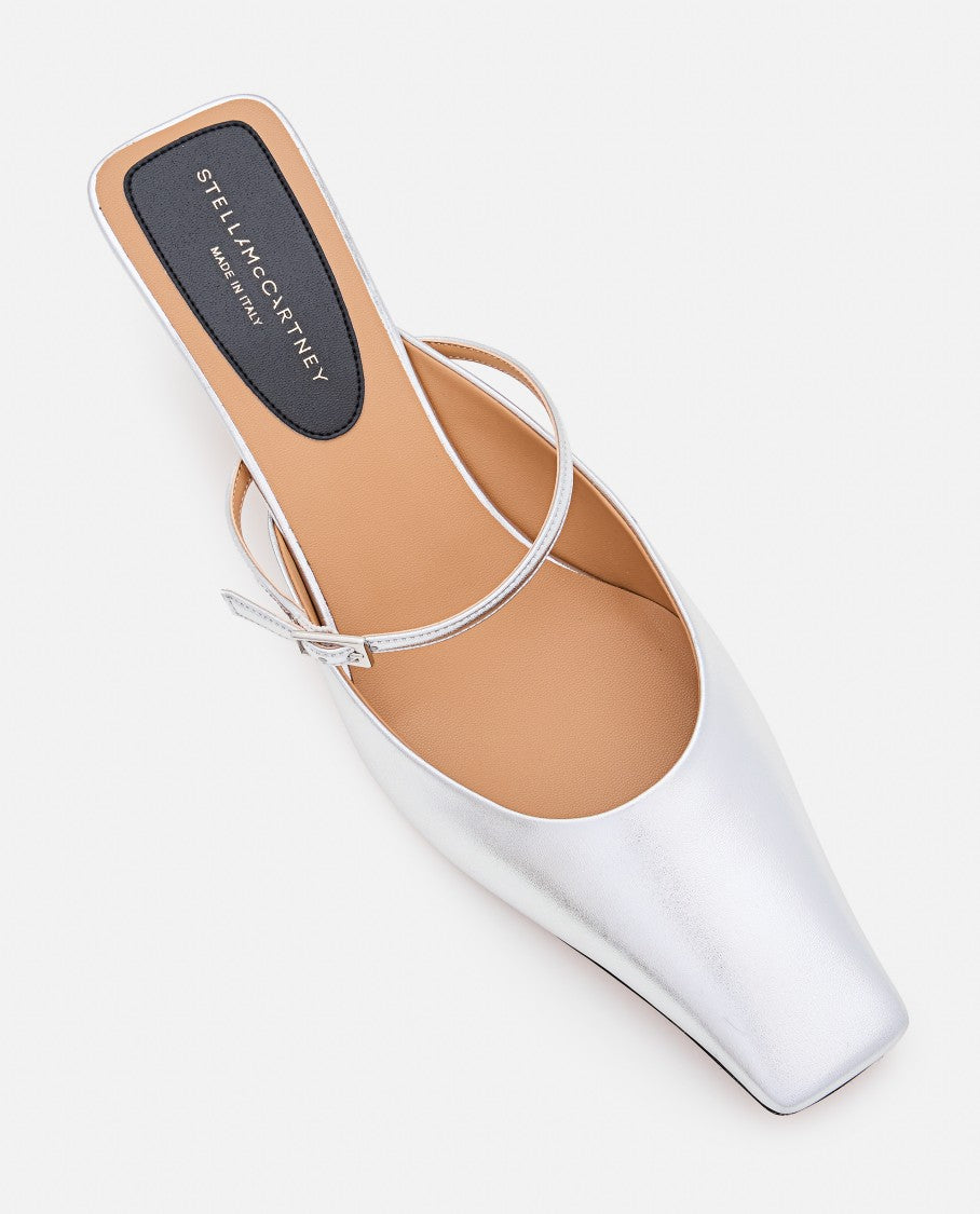 Stella Mccartney Metallic Finish Faux Leather Mules