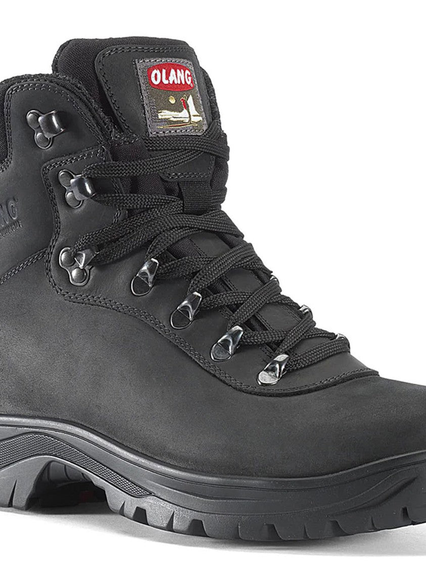 Olang Ankle-High Matte Black Boots With Rugged Sole And Padded Collar