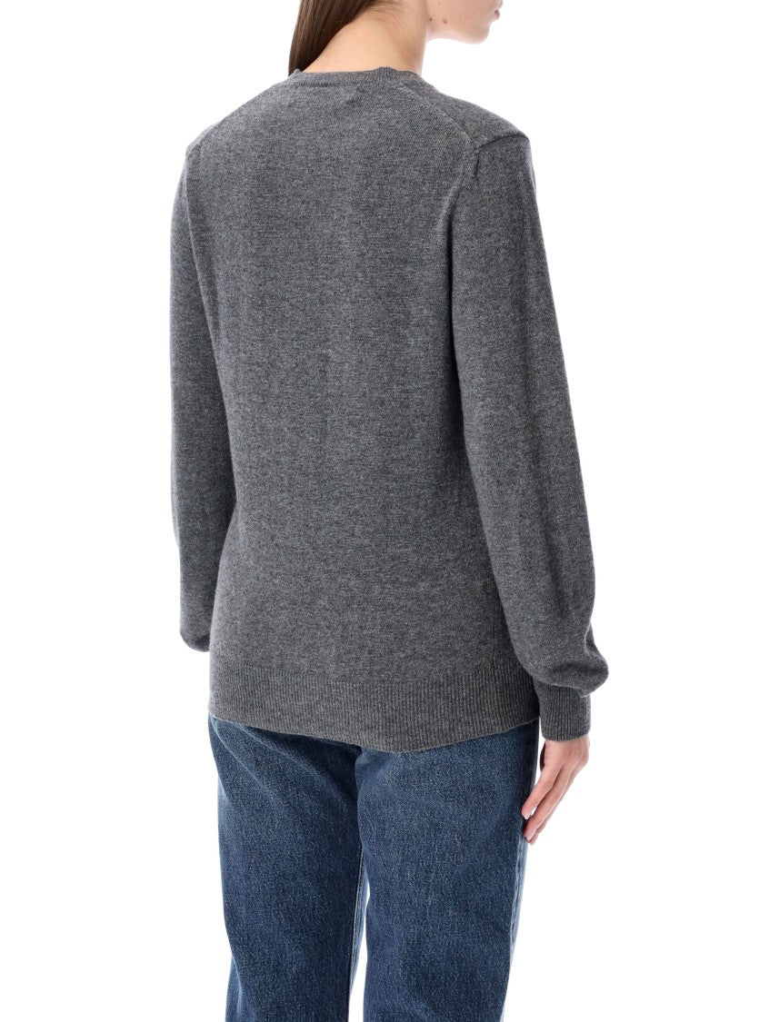 Comme Des Garçons Cuore Rosso V Neck Wool Sweater