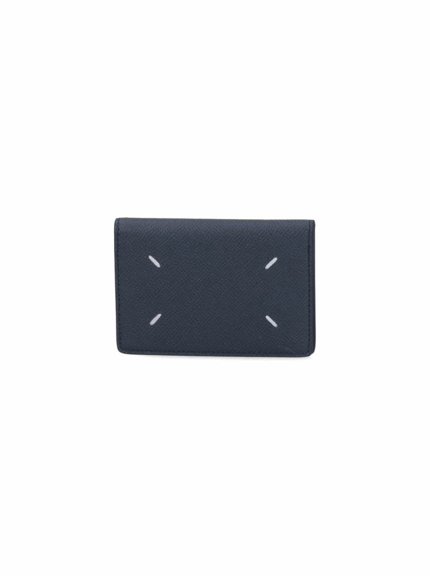 Maison Margiela Textured Black Leather Cardholder With 'Four Stitches' Detail