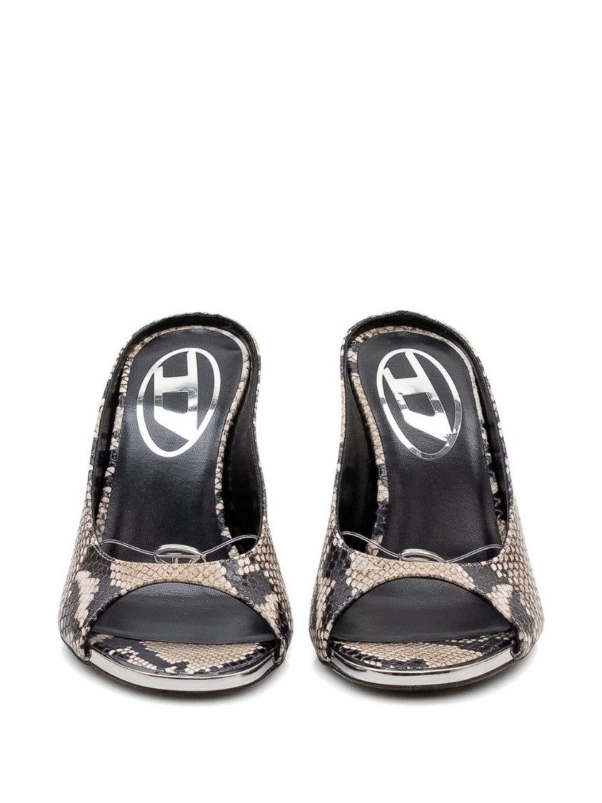 Diesel Silk And Nylon Blend Strappy Sandals