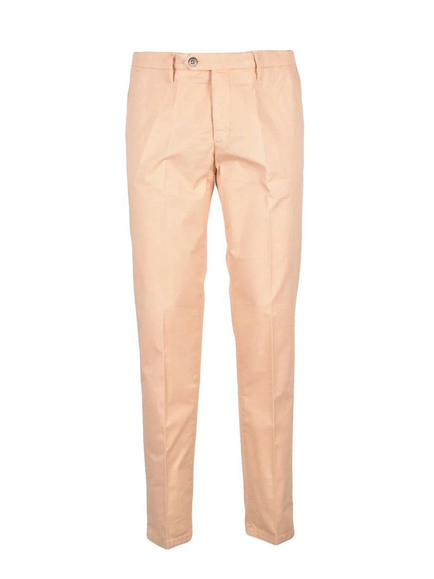 Michele Carbone Classic Cotton Stretch Trousers With Tapered Leg Design