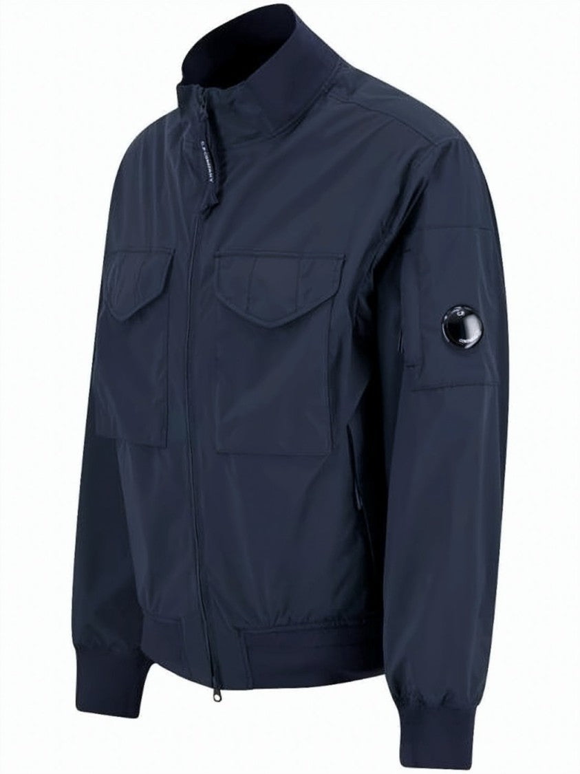 C.P. Company Structured Blue Polyester Jacket With High Collar