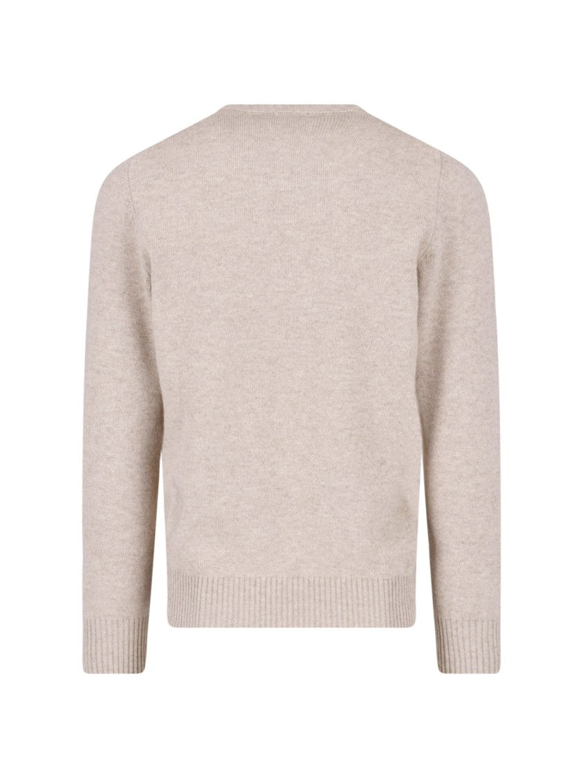 Drumohr Beige Cashmere Crewneck Sweater