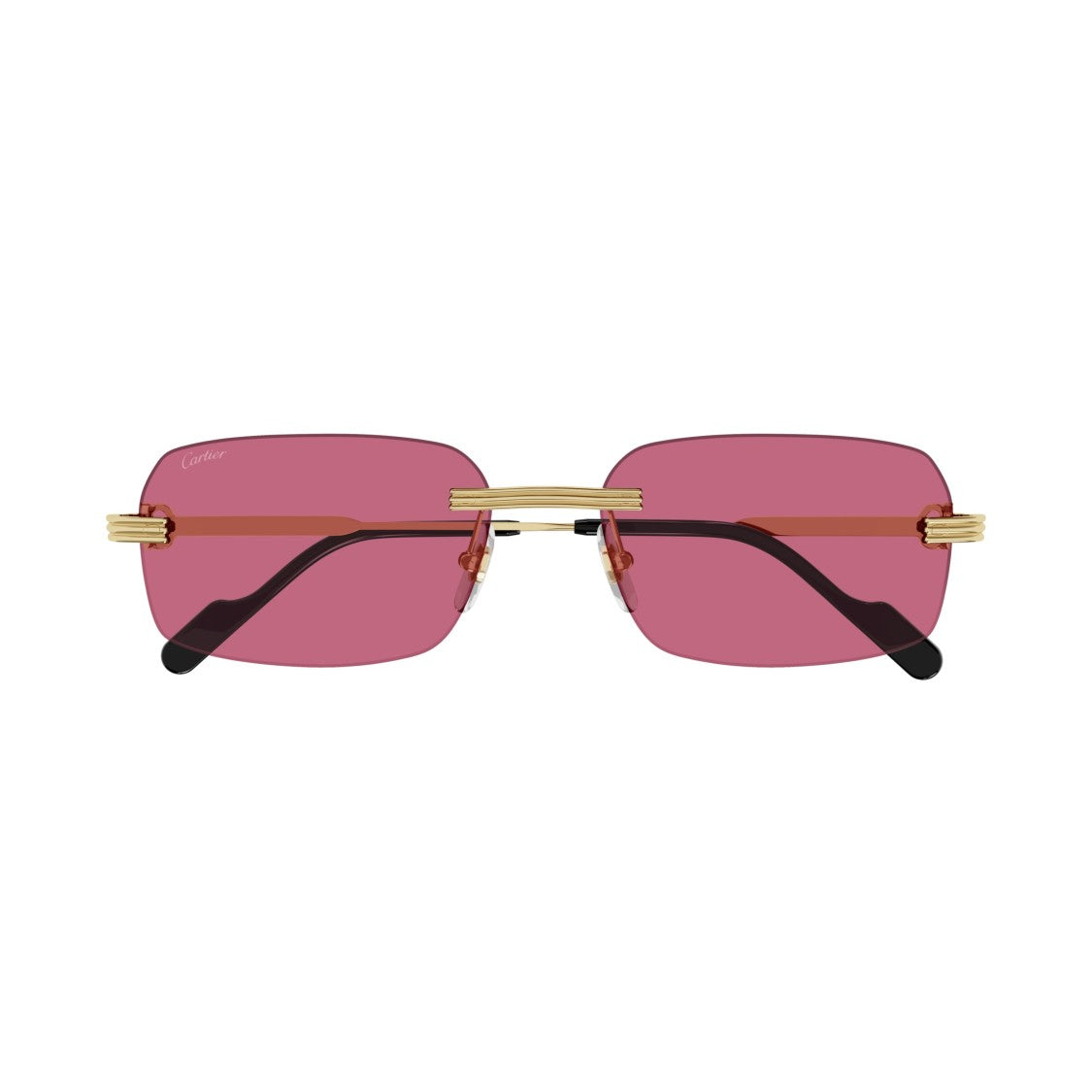 Cartier Ct0271s Rimless Pink Lens Sunglasses