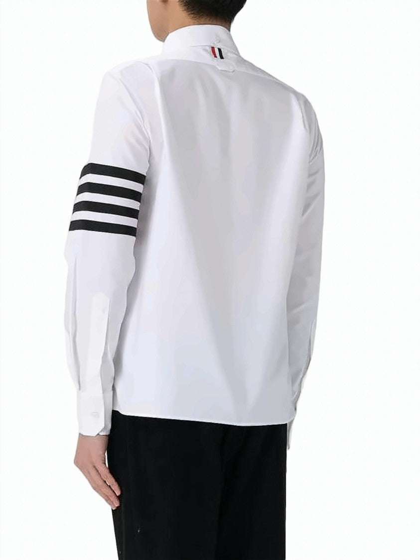 Thom Browne Long-Sleeve Cotton Shirt With Horizontal Stripes