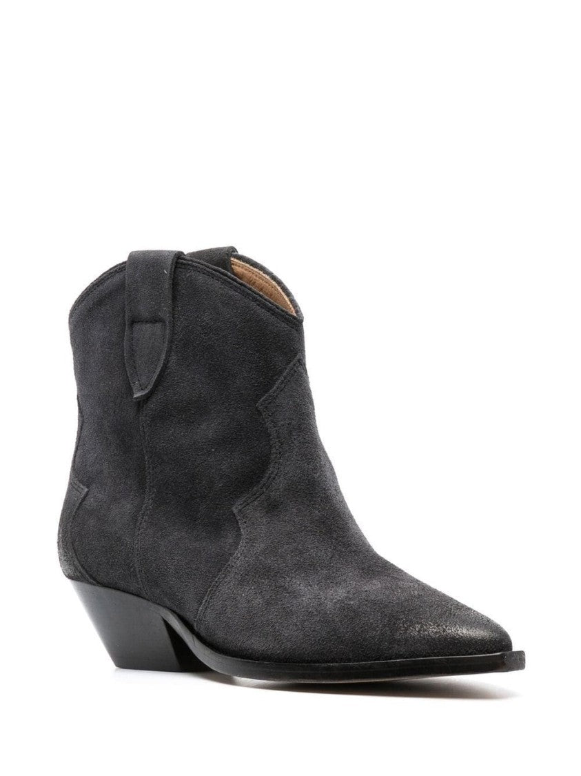 Isabel Marant Pointed Toe Ankle Boots With Western-Inspired Design