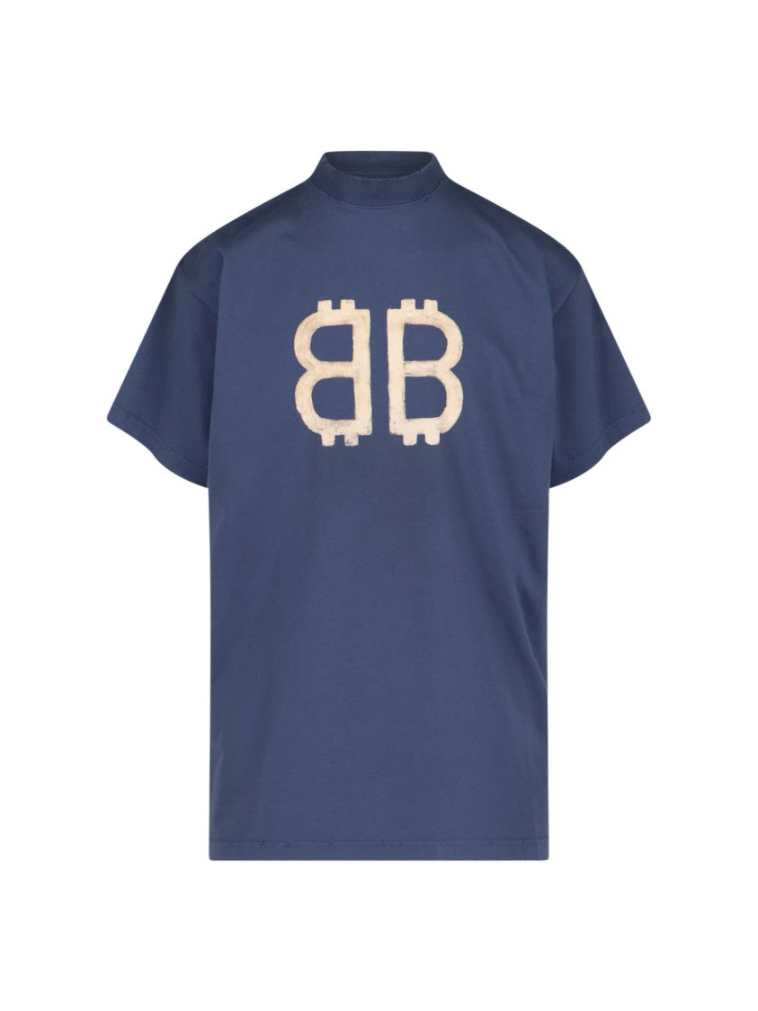 Balenciaga "Crypto" Printed T-Shirt – Vintage Blue