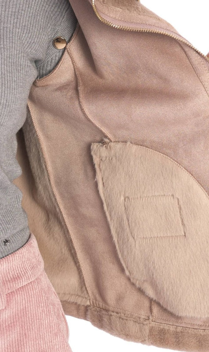 White Wise Brown Sheepskin Jacket