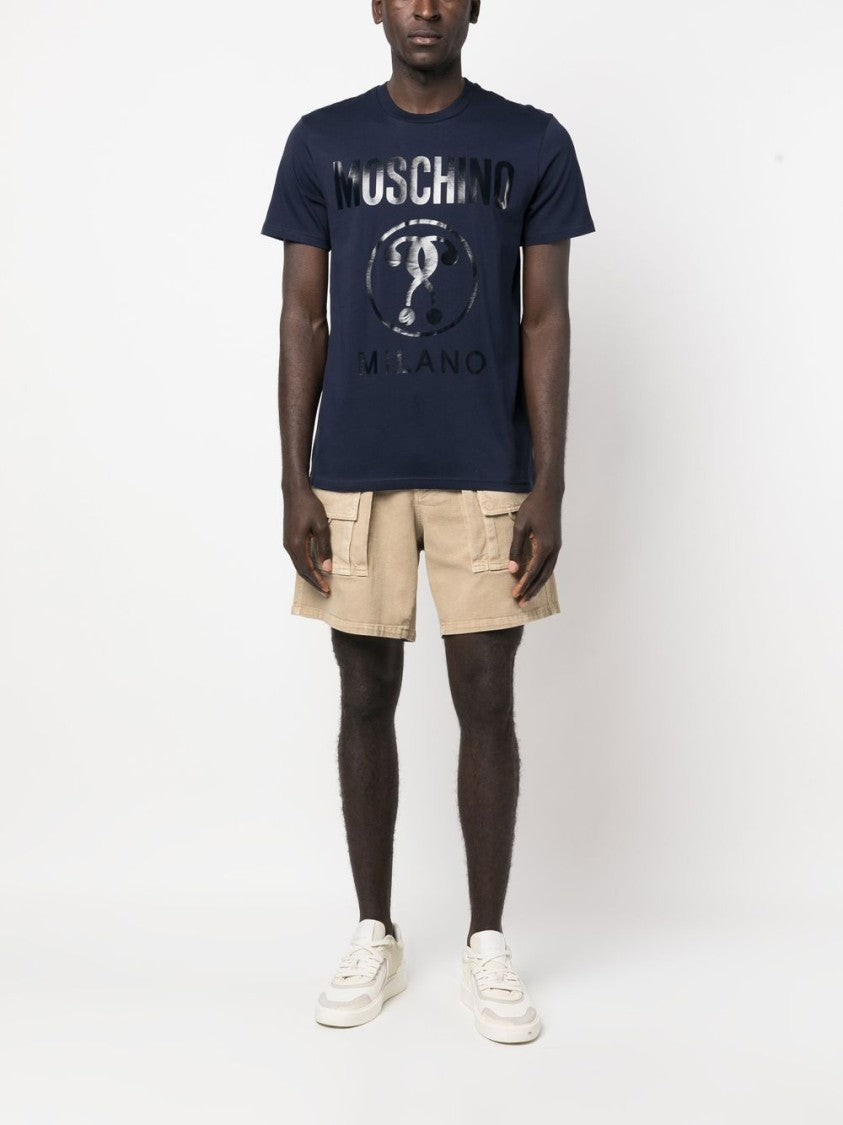 Moschino Ecru Cotton Cargo Shorts