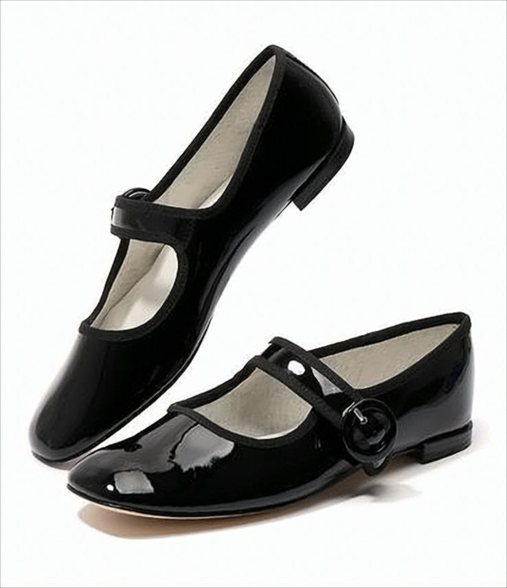 Repetto Black Patent Leather Flat Shoes